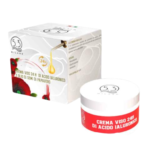 Crema viso 24H con acido ialuronico e olio di semi di papavero