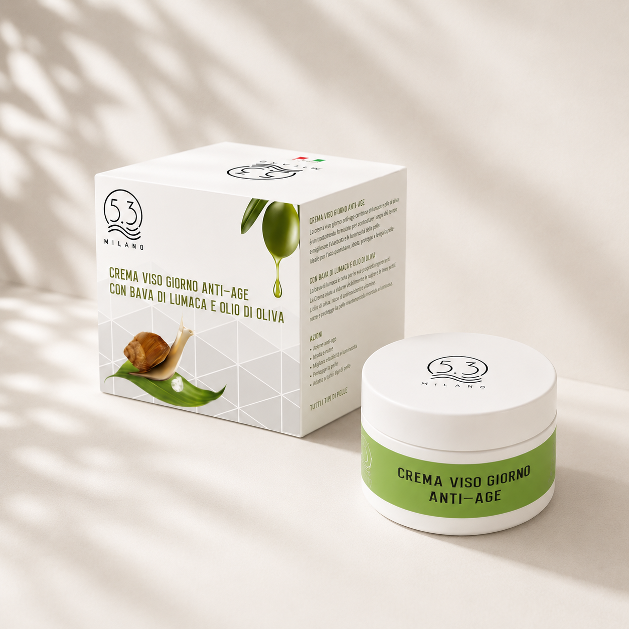 Crema Viso Giorno Anti-Age con Bava di Lumaca e Olio di Oliva
