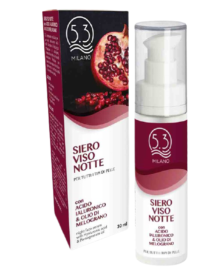 SIERO VISO NOTTE CON ACIDO IALURONICO & OLIO DI MELOGRANO - DMD cosmetics