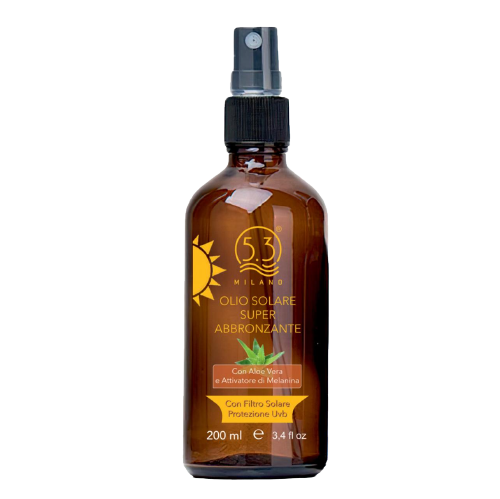 Super tanning oil with aloe vera and melanin activator